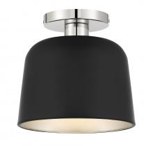  M60067MBKPN - 1-Light Ceiling Light in Matte Black with Polished Nickel
