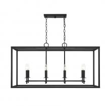  M7020MBK - 8-Light Outdoor Linear Chandelier in Matte Black