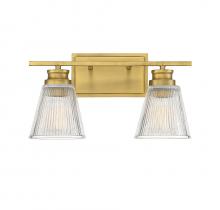  M80040NB - 2-Light Bathroom Vanity Light in Natural Brass