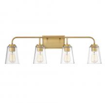  M80045NB - 4-Light Bathroom Vanity Light in Natural Brass