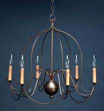  940-DB-LT6 - Hanging Bird Cage Arms Dark Brass 6 Candelabra Sockets