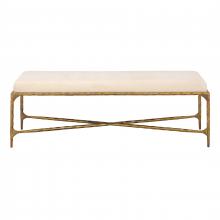  H0805-10870 - Seville Long Bench - Brass with Bone Velvet