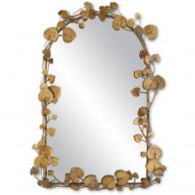  1000-0115 - Vinna Arch Brass Leaves Mirror