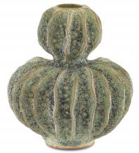  1200-0299 - Sunken Boat Double Gourd Green Vase