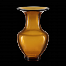  1200-0676 - Amber & Gold Peking Vase