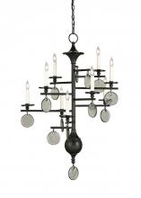  9126 - Sethos Small Black Recycled Glass Chandelier