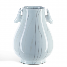  1200-0694 - Celadon Crackle Deer Heads Vase