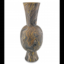  1200-0731 - Brown Marbleized Tall Vase