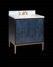  3800-0008 - Kallista 30" Blue Vanity with Rectangular Undermount Sink